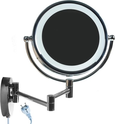 Himry LED zidno kozmetičko ogledalo 8,5" 5x povećanje, crna
